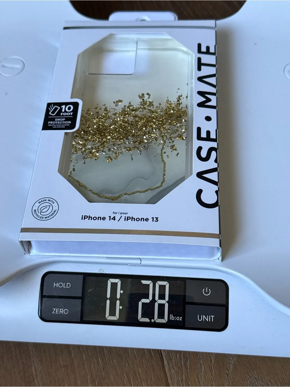 New Case-Mate Clear Case with Gold Foil Marble for iPhone 14 or iPhone 13 case